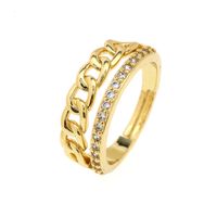 Fashion Star Snake Butterfly Copper Gold Plated Zircon Open Ring 1 Piece main image 3