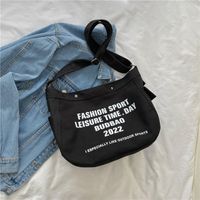 Mujeres Todas Las Temporadas Lienzo Letra Estilo Vintage Hebilla Magnética Bolsa De Hombro main image 4