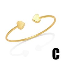 Fashion Pentagram Heart Shape Arrow Copper Gold Plated Zircon Bangle 1 Piece main image 3