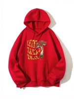 Femmes Sweat À Capuche Manche Longue Hoodies Et Pulls Molletonnés Impression Poche Décontractée Lettre Champignon main image 3