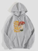 Women's Hoodie Long Sleeve Hoodies & Sweatshirts Printing Pocket Casual Letter Mushroom main image 6