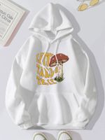 Women's Hoodie Long Sleeve Hoodies & Sweatshirts Printing Pocket Casual Letter Mushroom main image 7