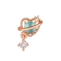 Fashion Heart Shape Copper Plating Inlay Artificial Pearls Zircon Ear Studs 1 Piece sku image 48