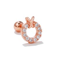 Mode Forme De Cœur Le Cuivre Placage Incruster Perles Artificielles Zircon Boucles D'oreilles 1 Pièce sku image 9