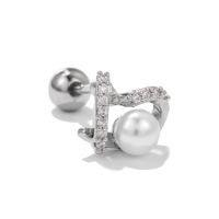 Mode Forme De Cœur Le Cuivre Placage Incruster Perles Artificielles Zircon Boucles D'oreilles 1 Pièce sku image 29