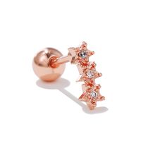 Fashion Heart Shape Copper Plating Inlay Artificial Pearls Zircon Ear Studs 1 Piece sku image 6
