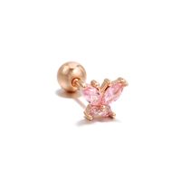 Fashion Heart Shape Brass Plating Zircon Ear Studs 1 Piece sku image 14