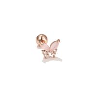 Fashion Heart Shape Brass Plating Zircon Ear Studs 1 Piece sku image 15