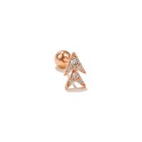 Fashion Heart Shape Brass Plating Zircon Ear Studs 1 Piece sku image 2