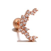 Fashion Heart Shape Brass Plating Zircon Ear Studs 1 Piece sku image 22