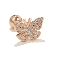 Fashion Heart Shape Brass Plating Zircon Ear Studs 1 Piece sku image 27