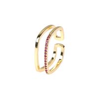 Fashion Geometric Copper Gold Plated Zircon Open Ring 1 Piece main image 9