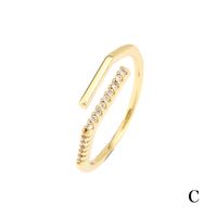 Fashion Geometric Copper Gold Plated Zircon Open Ring 1 Piece main image 6