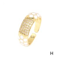 Fashion Geometric Copper Gold Plated Zircon Open Ring 1 Piece main image 4