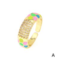Fashion Geometric Copper Gold Plated Zircon Open Ring 1 Piece main image 3