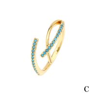 Fashion Geometric Copper Gold Plated Zircon Open Ring 1 Piece sku image 2