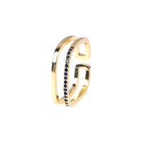 Simple Style Solid Color Copper Plating Inlay Zircon Gold Plated Open Ring sku image 2