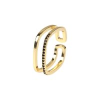 Simple Style Solid Color Copper Plating Inlay Zircon Gold Plated Open Ring sku image 9