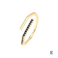 Fashion Geometric Copper Gold Plated Zircon Open Ring 1 Piece sku image 1