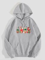 Women's Hoodie Long Sleeve Hoodies & Sweatshirts Printing Pocket Simple Style Cup Snowman Snowflake main image 7