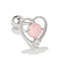 Love Ear Bone Studs Pink Peach Heart Star Moon Small Stud Earrings sku image 12