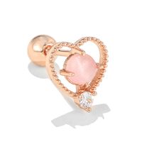 Love Ear Bone Studs Pink Peach Heart Star Moon Small Stud Earrings sku image 11