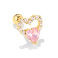 Love Ear Bone Studs Pink Peach Heart Star Moon Small Stud Earrings sku image 34