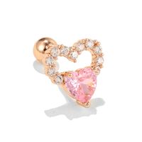 Love Ear Bone Studs Pink Peach Heart Star Moon Small Stud Earrings sku image 35