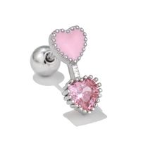 Love Ear Bone Studs Pink Peach Heart Star Moon Small Stud Earrings sku image 9