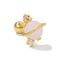 Love Ear Bone Studs Pink Peach Heart Star Moon Small Stud Earrings sku image 22