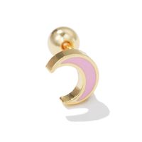 Love Ear Bone Studs Pink Peach Heart Star Moon Small Stud Earrings sku image 1