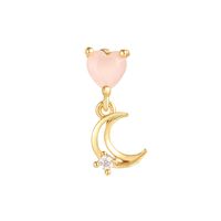 Love Ear Bone Studs Pink Peach Heart Star Moon Small Stud Earrings sku image 25