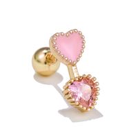 Love Ear Bone Studs Pink Peach Heart Star Moon Small Stud Earrings sku image 7