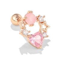 Love Ear Bone Studs Pink Peach Heart Star Moon Small Stud Earrings sku image 38