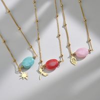 Retro Star Stainless Steel Inlay Natural Stone Necklace 1 Piece main image 1