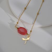 Retro Star Stainless Steel Inlay Natural Stone Necklace 1 Piece sku image 3
