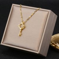 Fashion Cross Stainless Steel Plating Inlay Zircon Pendant Necklace 1 Piece sku image 29