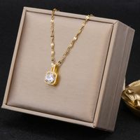 Fashion Cross Stainless Steel Plating Inlay Zircon Pendant Necklace 1 Piece sku image 32