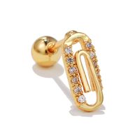 Fashion Geometric Brass Plating Zircon Ear Studs 1 Piece sku image 6