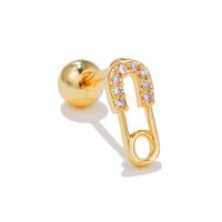 Fashion Geometric Brass Plating Zircon Ear Studs 1 Piece sku image 3