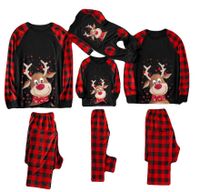 Mode Plaid Reh Polyacrylnitril-faser Patchwork Hosen-sets Familie Passenden Outfits main image 5