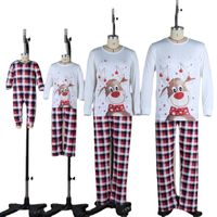 Mode Plaid Reh Polyacrylnitril-faser Patchwork Hosen-sets Familie Passenden Outfits main image 2