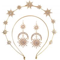 Diadema De Diamantes De Imitación Con Incrustaciones De Aleación De Luna De Estrella Para Mujer main image 2