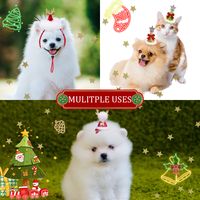 Cute Linen Mixed Christmas Star Bow Knot Pet Accessories main image 3