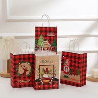 Christmas Retro Christmas Tree Santa Claus Kraft Paper Daily Gift Bags 1 Piece main image 1