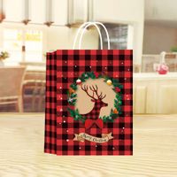 Christmas Retro Christmas Tree Santa Claus Kraft Paper Daily Gift Bags 1 Piece main image 3