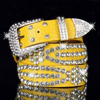 Estilo De Moda Leopardo Cuero Sintético Aleación Embutido Diamantes De Imitación Mujeres Cinturones De Cuero 1 Pieza sku image 2