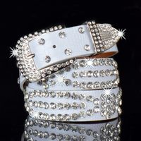 Cool Style Leopard Pu Leather Alloy Inlay Rhinestones Women's Leather Belts 1 Piece sku image 4