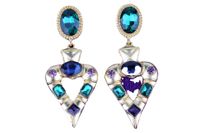 Fashion Heart Shape Artificial Crystal Plating Inlay Artificial Crystal Women's Drop Earrings 1 Pair main image 5