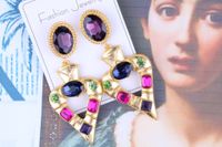 Fashion Heart Shape Artificial Crystal Plating Inlay Artificial Crystal Women's Drop Earrings 1 Pair sku image 1